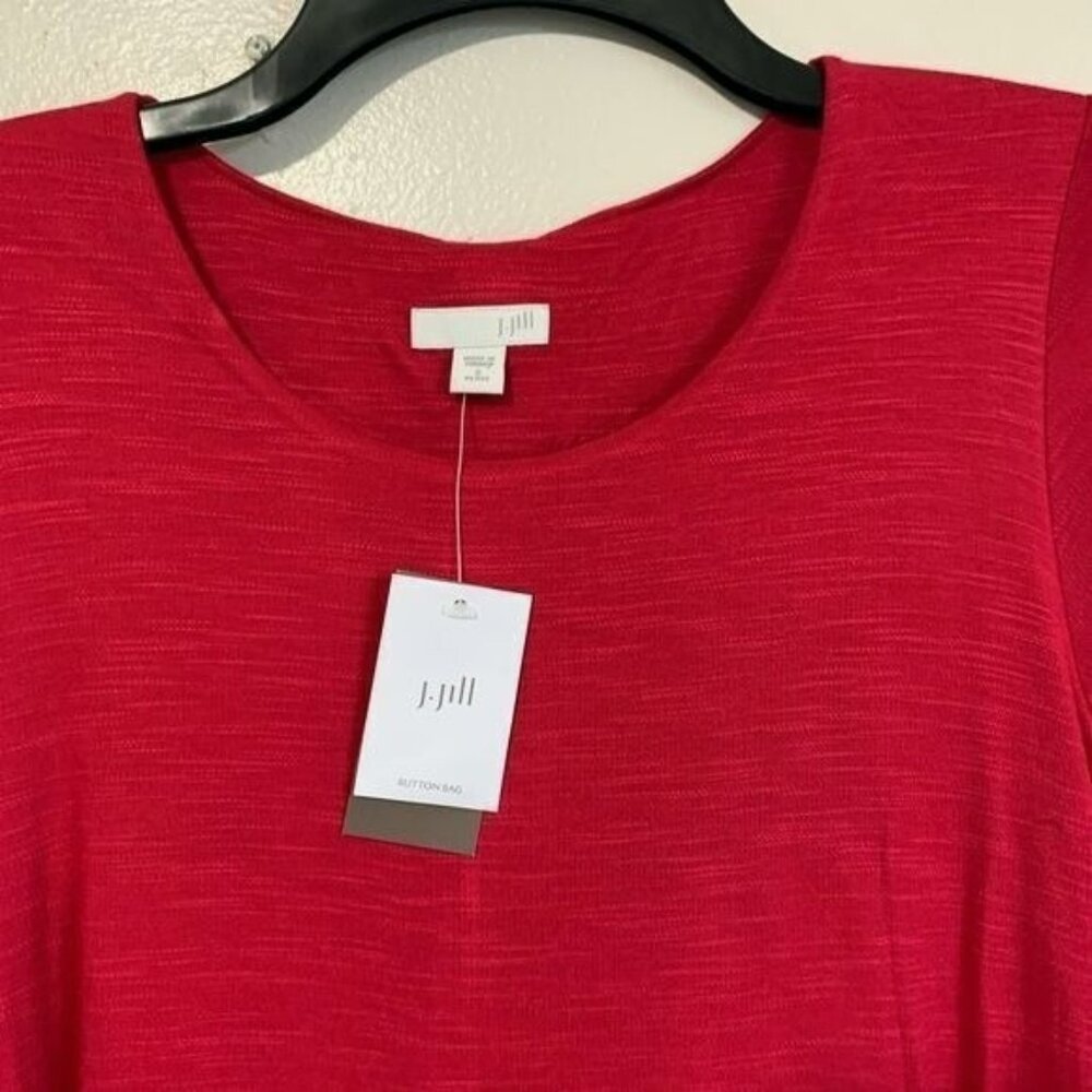 J. Jill Women’s Small Petite Shift Sangria Dress Red Minimalist Quiet Luxury - Picture 5 of 12
